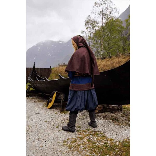 Bjomolf Embroidered Viking Hood - Brown