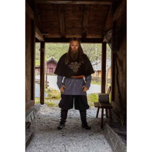 Bjomolf Embroidered Viking Hood - Brown