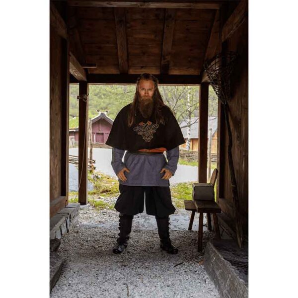 Bjomolf Embroidered Viking Hood - Brown