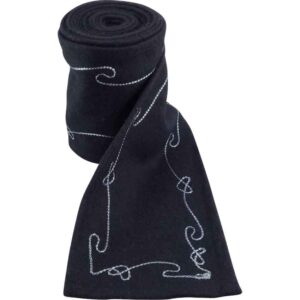 Hannes Embroidered Viking Leg Wraps - Black