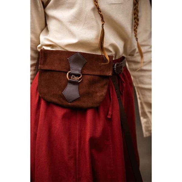 Will Dragon Clasp Leather Belt Pouch - Brown