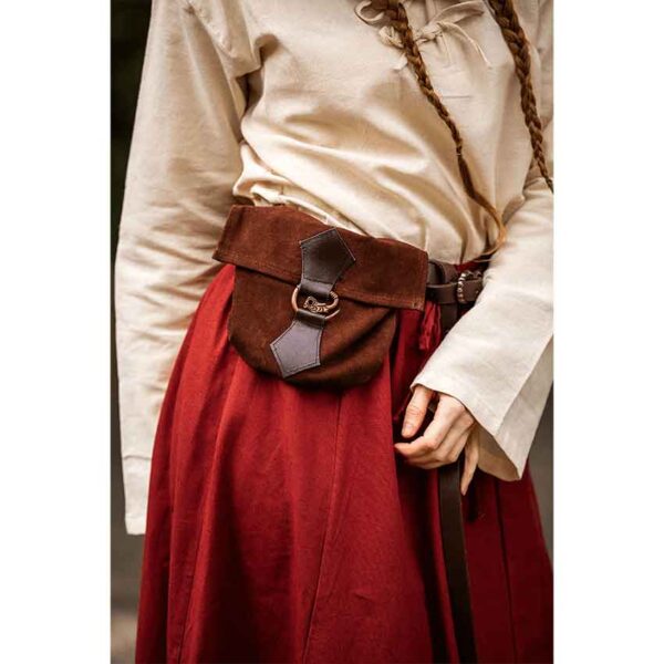 Will Dragon Clasp Leather Belt Pouch - Brown