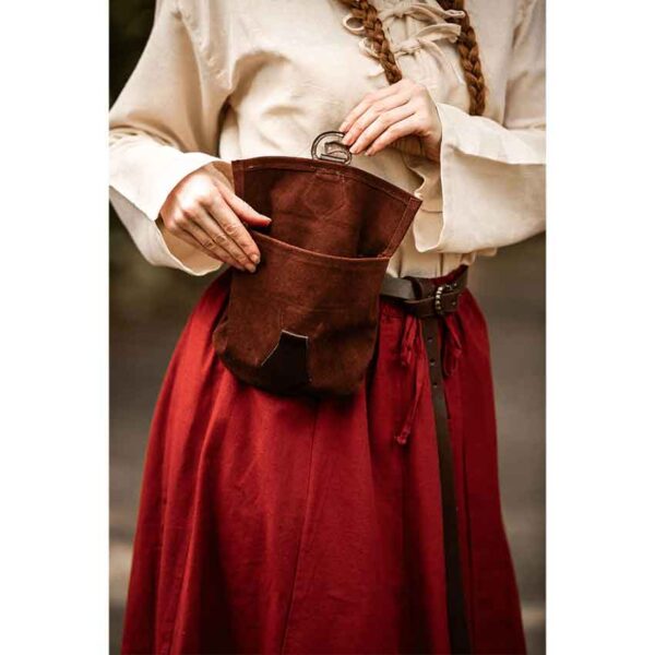 Will Dragon Clasp Leather Belt Pouch - Brown
