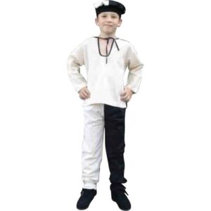 Kids Cotton Medieval Trousers - Black