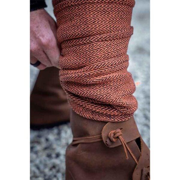 Sindri Herringbone Viking Leg Wraps - Orange