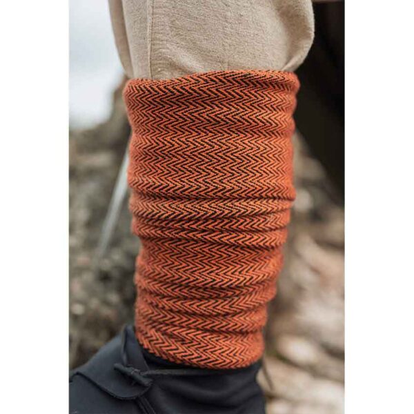 Sindri Herringbone Viking Leg Wraps - Orange