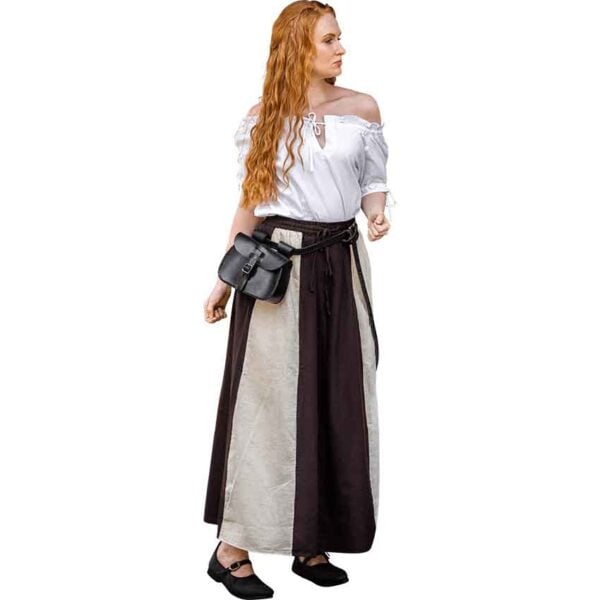 Dana Medieval Skirt - Dark Brown and Natural