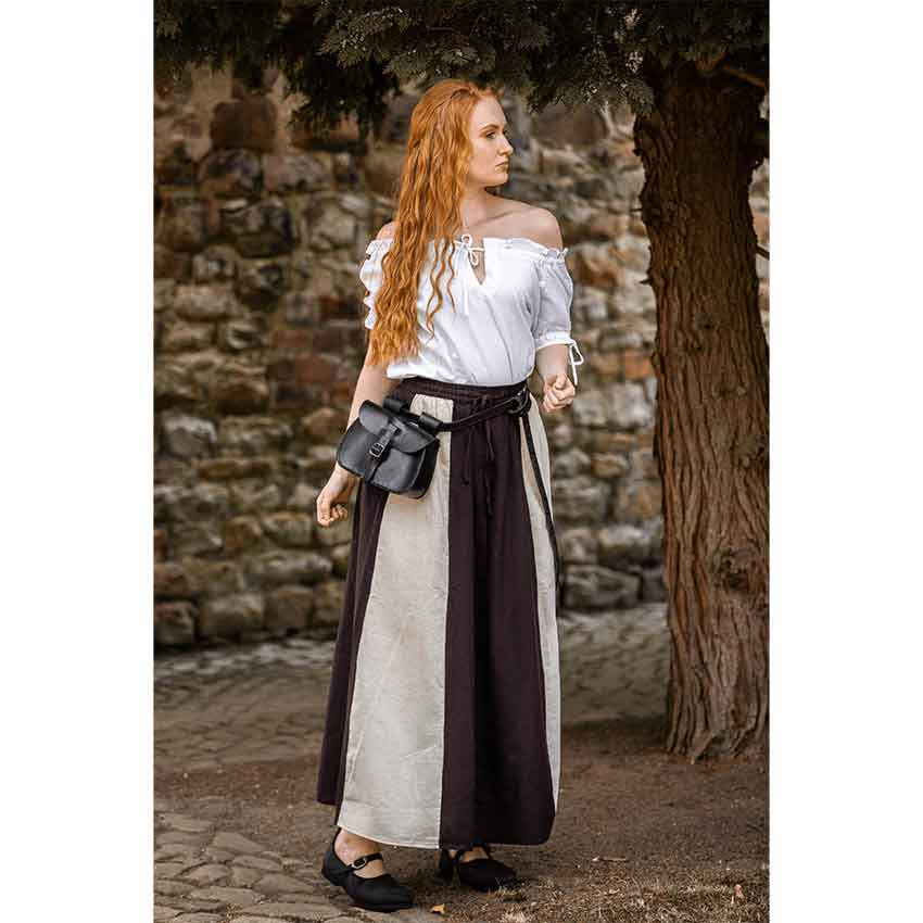 Dana Medieval Skirt - Dark Brown and Natural