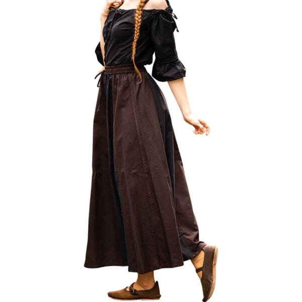 Dana Medieval Skirt - Dark Brown and Black