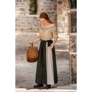 Dana Medieval Skirt - Green and Natural