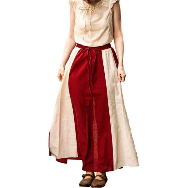 Dana Medieval Skirt - Red and Natural