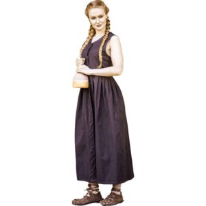Arlette Medieval Peasant Dress - Brown