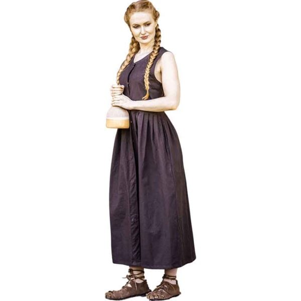 Arlette Medieval Peasant Dress - Brown