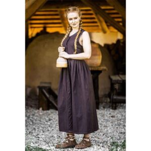 Arlette Medieval Peasant Dress - Brown