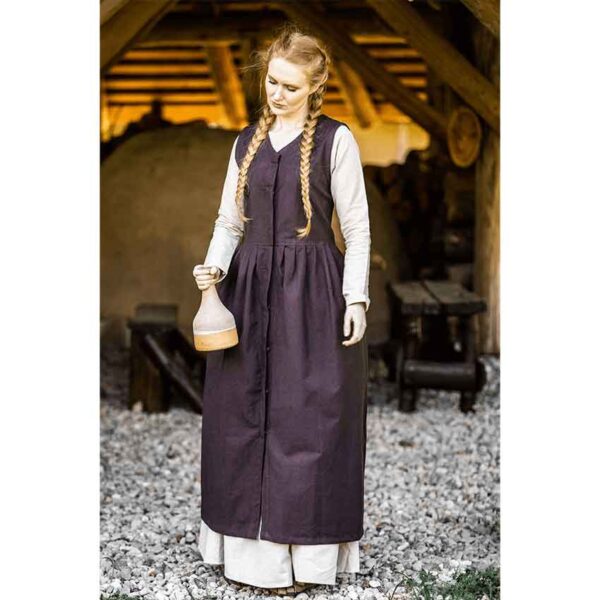 Arlette Medieval Peasant Dress - Brown