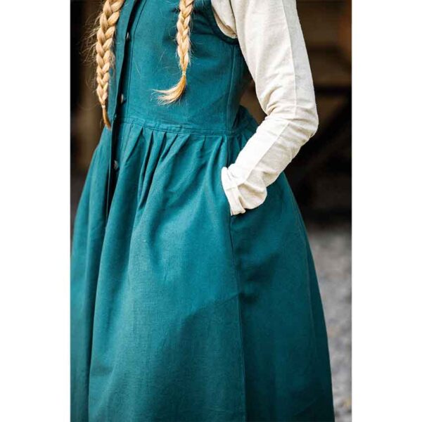 Arlette Medieval Peasant Dress - Green