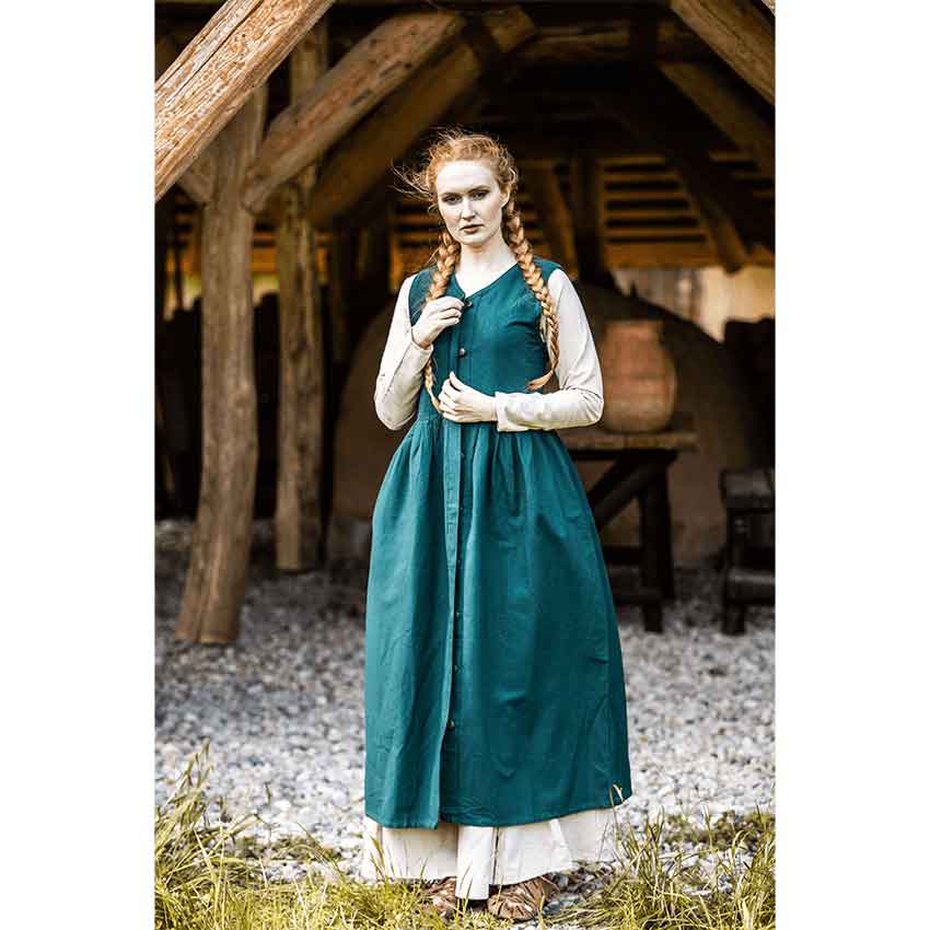 Arlette Medieval Peasant Dress Green - Main Image