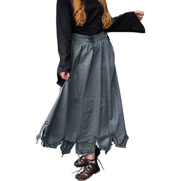 Svenja Embroidered Medieval Skirt - Blue