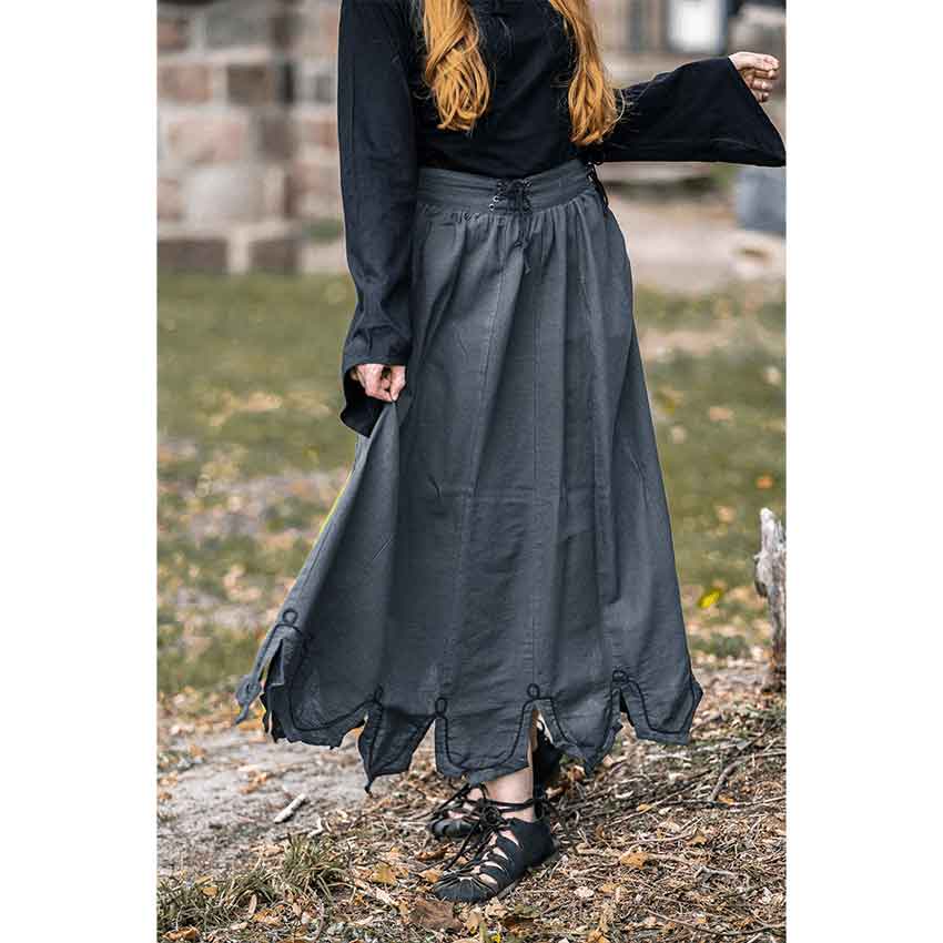 Svenja Embroidered Medieval Skirt - Blue