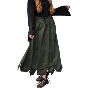Svenja Embroidered Medieval Skirt - Green