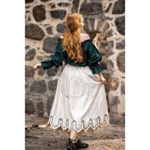 Svenja Embroidered Medieval Skirt - Natural