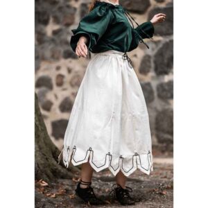 Svenja Embroidered Medieval Skirt - Natural