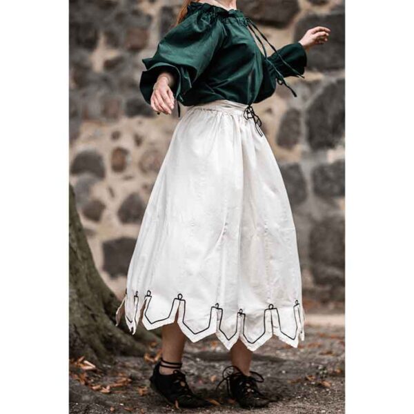 Svenja Embroidered Medieval Skirt - Natural