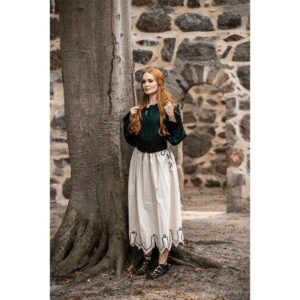 Svenja Embroidered Medieval Skirt - Natural