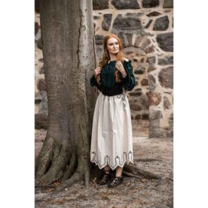 Svenja Embroidered Medieval Skirt - Natural