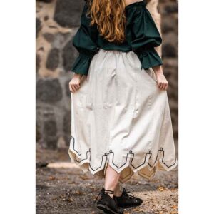 Svenja Embroidered Medieval Skirt - Natural