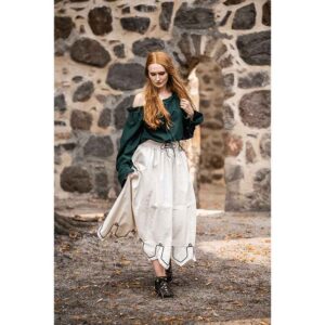 Svenja Embroidered Medieval Skirt - Natural