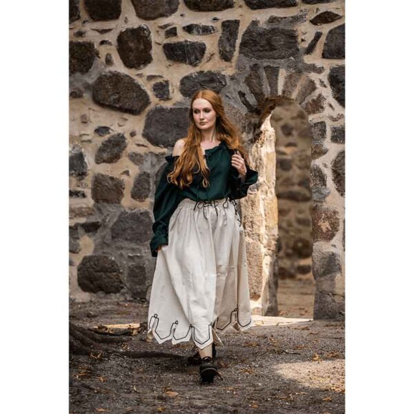 Svenja Embroidered Medieval Skirt - Natural