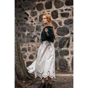 Svenja Embroidered Medieval Skirt - Natural
