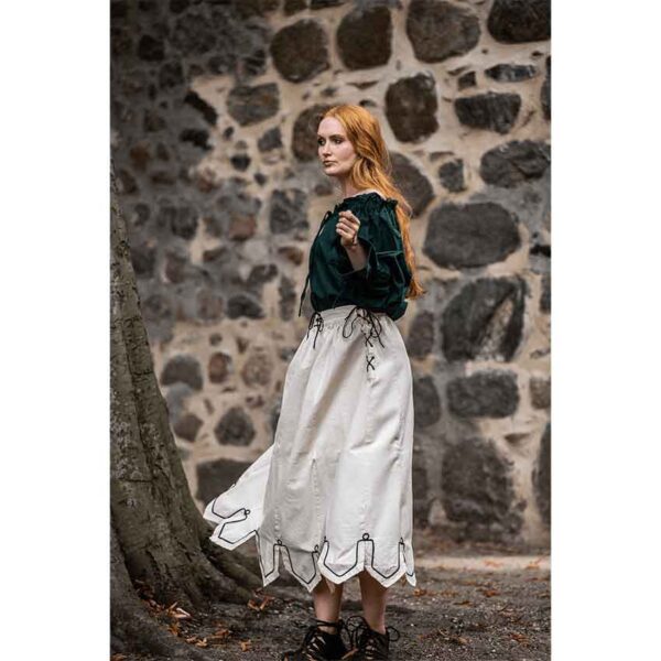 Svenja Embroidered Medieval Skirt - Natural