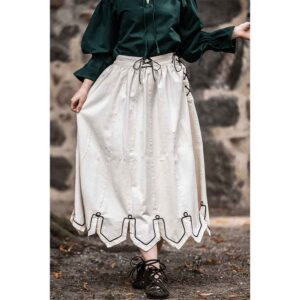 Svenja Embroidered Medieval Skirt - Natural