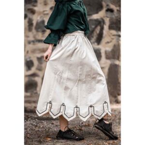 Svenja Embroidered Medieval Skirt - Natural