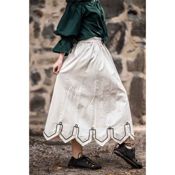 Svenja Embroidered Medieval Skirt - Natural