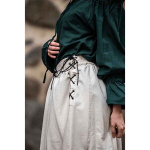 Svenja Embroidered Medieval Skirt - Natural