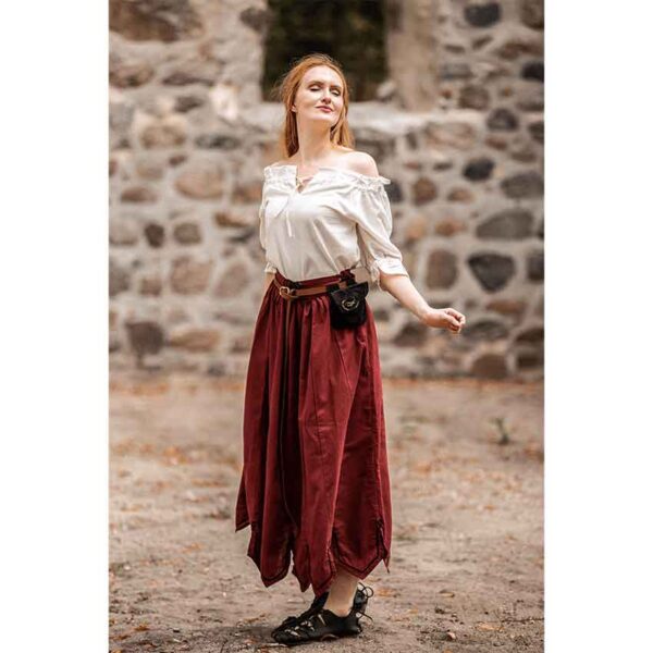 Svenja Embroidered Medieval Skirt - Red