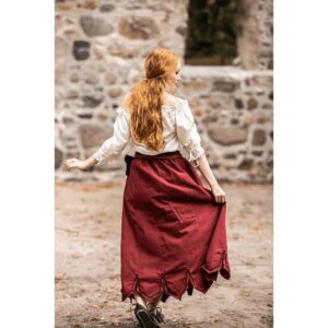 Svenja Embroidered Medieval Skirt - Red