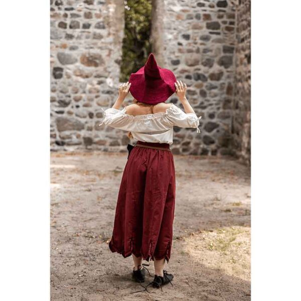 Svenja Embroidered Medieval Skirt - Red