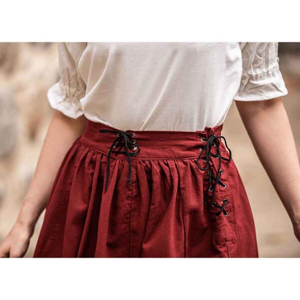 Svenja Embroidered Medieval Skirt - Red