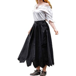 Svenja Embroidered Medieval Skirt - Black