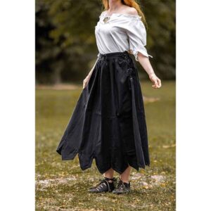Svenja Embroidered Medieval Skirt - Black