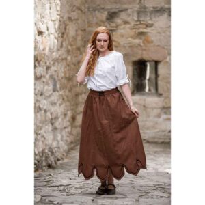 Svenja Embroidered Medieval Skirt - Tobacco Brown