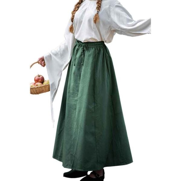 Smilla Heavy Cotton Medieval Skirt - Green