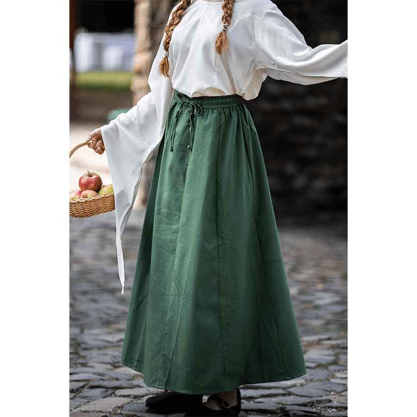 Smilla Heavy Cotton Medieval Skirt - Green