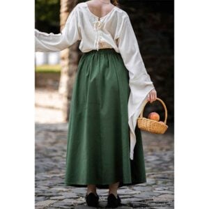 Smilla Heavy Cotton Medieval Skirt - Green