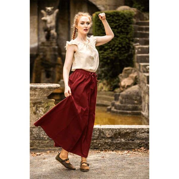 Smilla Heavy Cotton Medieval Skirt - Red