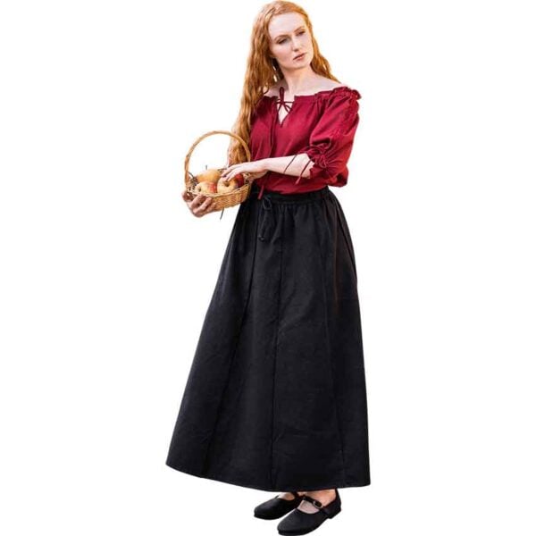 Smilla Heavy Cotton Medieval Skirt - Black